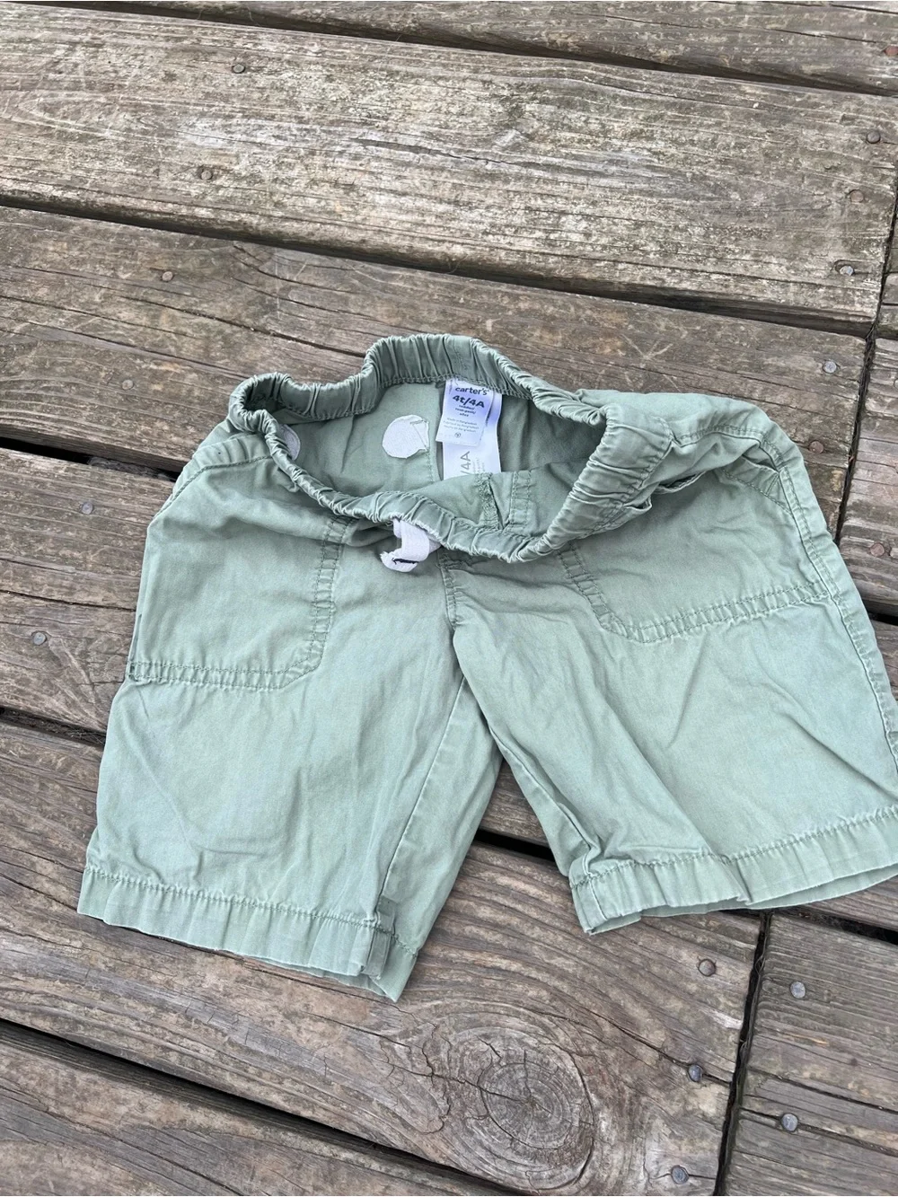 CARTER’S Boys Athletic Drawstring Shorts in Light Sage Green size 4t